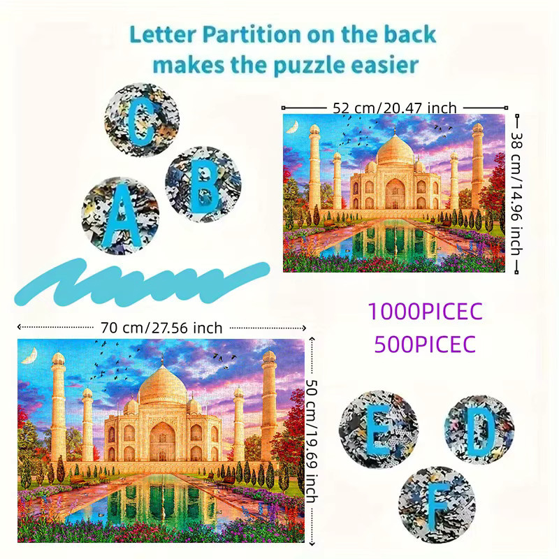 AZNM Taj Mahal Puzzle, Natur, Pappe / Karton, Bunt / Mehrfarbig - Bild 2