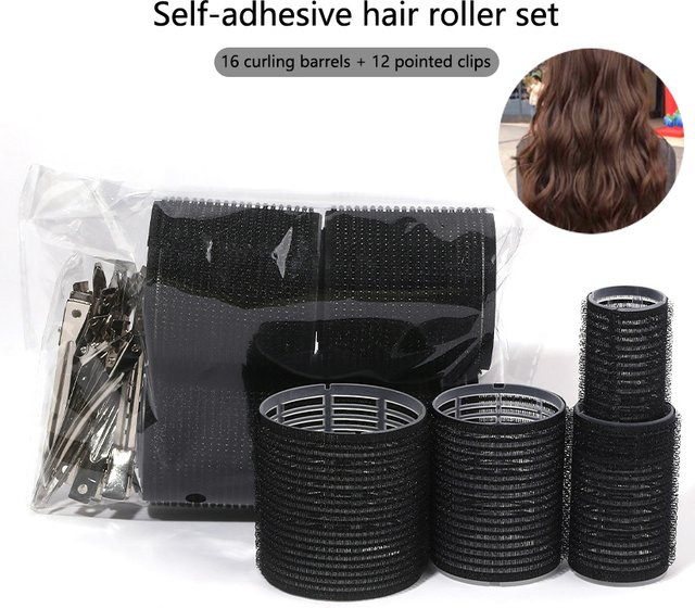 HNKMP Lockenwickler Set, 16-teilig, Schwarz, mit Clips - Bild 1