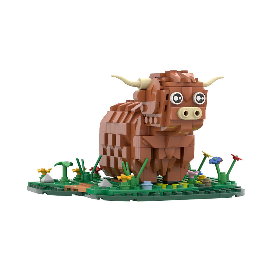 GOBRICKS MOC Highland Cattle Bausteine Kit, Schottische Kuh, Bauernhof - Bild 2