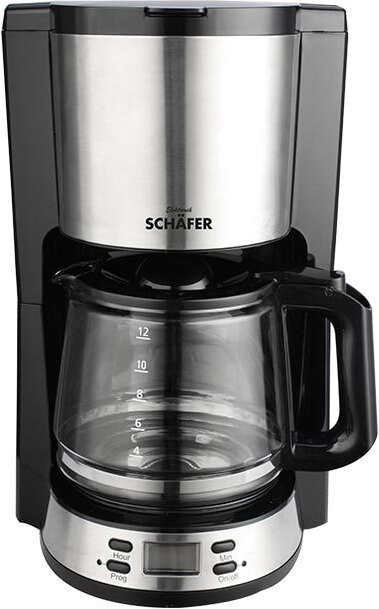 Schäfer Filterkaffeemaschine mit Timer und Glaskanne in Schwarz, 1,5 l - Bild 1