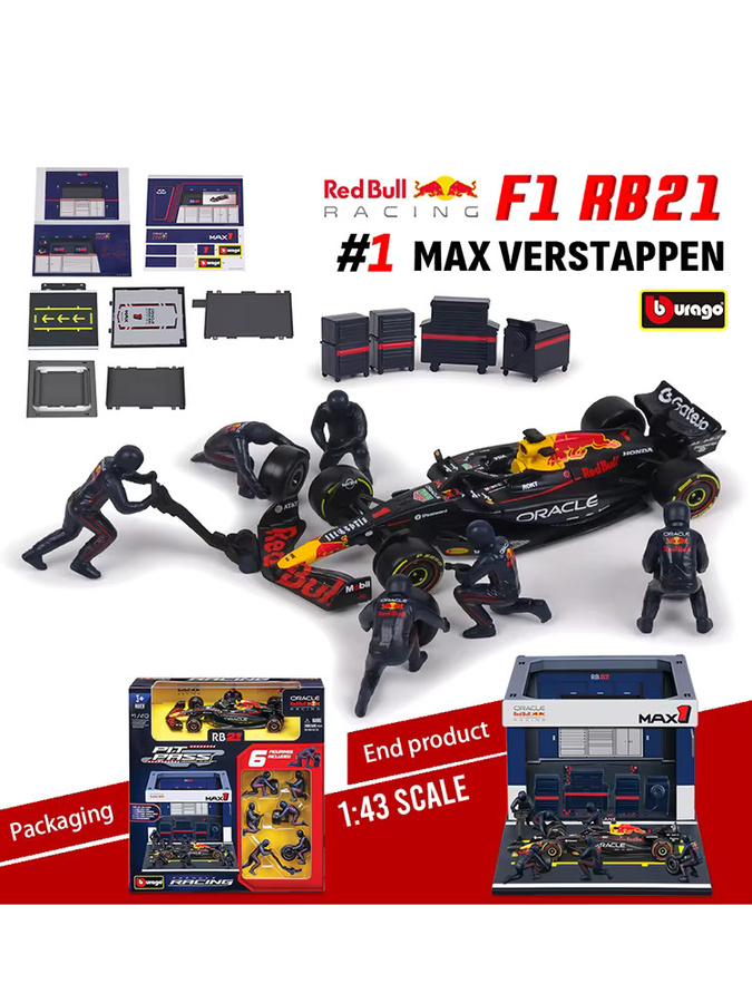 Bburago Red Bull Racing RB21, Druckguss Modell, 1:43, Metall - Bild 4