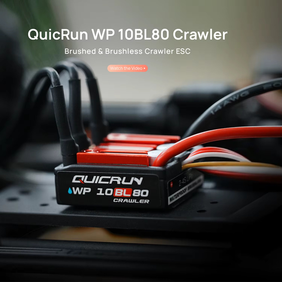 HOBBYWING QuicRun Sensorless Brushless WP 10BL80 80A ESC, für 1/10 RC Crawler Off-Road Modellautos - Bild 2