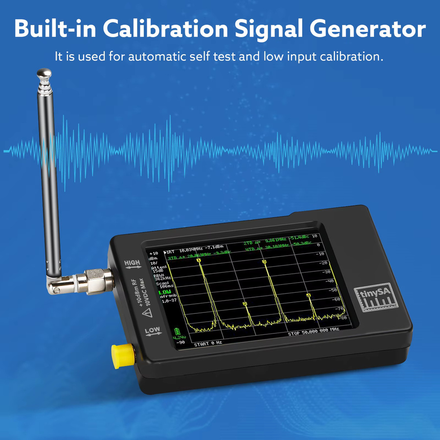 Tinysa Spektrumanalysator mit 2.8 Zoll Display, Frequenzbereich 960 kHz bis MHz, ESD Protected Version V0.3.1, Schwarz - Bild 5