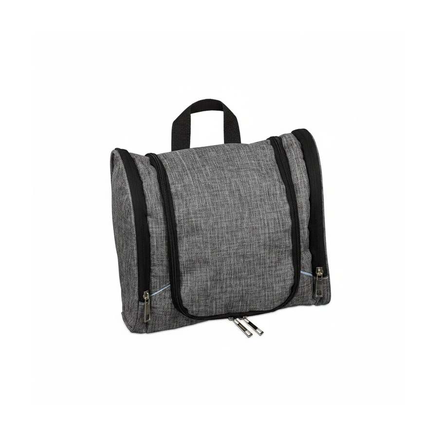Wasserdichter Kulturbeutel von Relaxdays aus Polyester in Grau, B/T/H: 23 x 14 x 26,5 cm - Bild 2