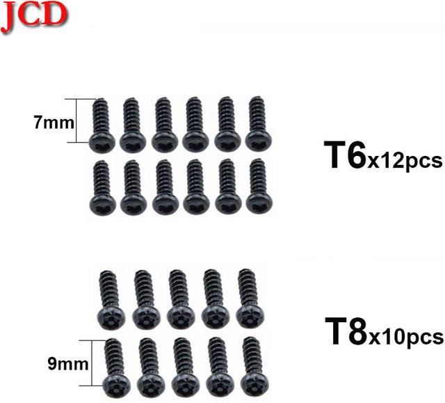 JCD Schraubenset für Xbox One Controller Gamepad Reparatur: 9mm T8 und 7mm T6 Schrauben für Xbox One S, X, Slim und Elite in Schwarz - Bild 1