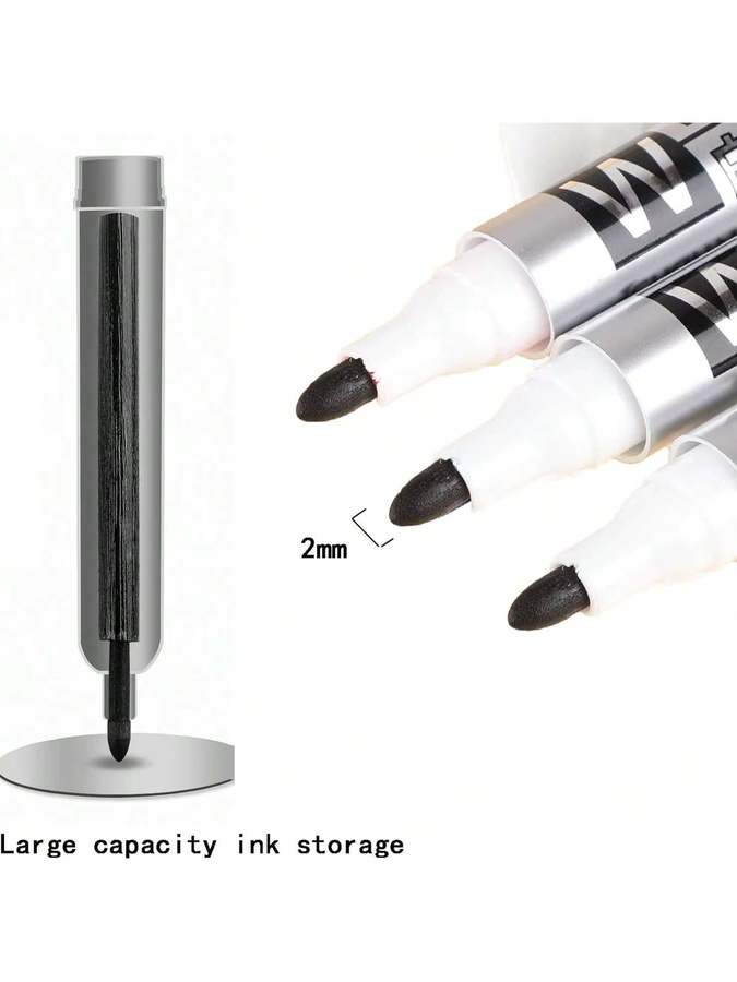 Abwischbare Whiteboard-Marker mit Bullet-Spitze in Mehrfarben für Büro und Schule - Bild 2