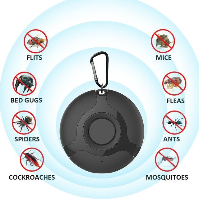 TMISHION Ultraschall-Insektenvertreiber zur Schädlingsbekämpfung in Schwarz für Zuhause, Küche und Camping - Bild 1