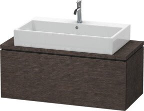 Duravit Waschtischunterschrank Compact L-Cube in Edelklar gebürstet mit 1 Auszug, B: 102 cm, T: 47,7 cm, H: 40 cm - Bild 1