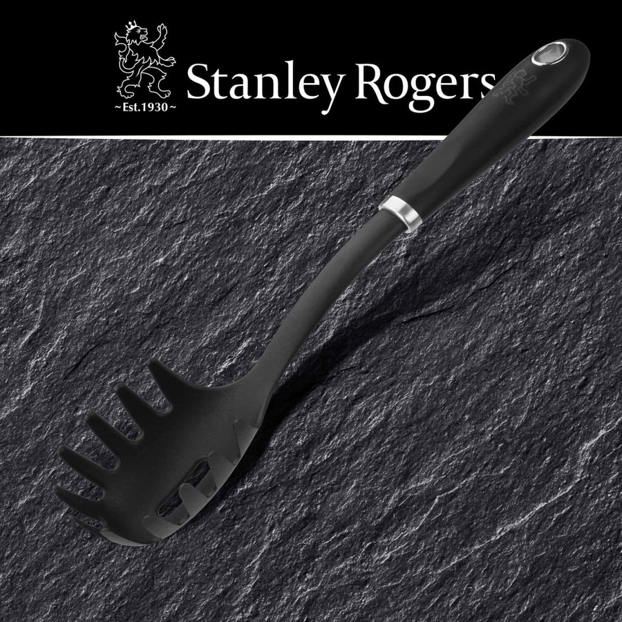 Stanley Rogers Spaghettilöffel Pride aus Edelstahl, Schwarz, Länge: 30 cm - Bild 3