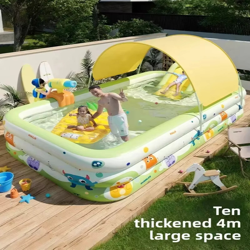 Aufblasbarer Kinder-Swimmingpool in Mehrfarbig, rechteckiges Design, Durchmesser: 150 cm - Bild 3