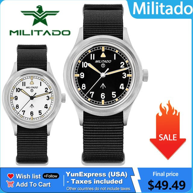 Militado Armbanduhr, Quarz, Edelstahl, 36 mm, Herren, Schwarz - Bild 1