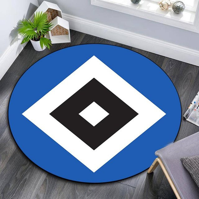 Runder Teppich Hamburger SV von XiuXiuHome in Blau, Durchmesser: 120 cm - Bild 1