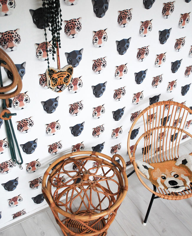 Studio Ditte Tapete Panthera in White und Beige mit Tiermotiv für das Kinderzimmer - Bild 2