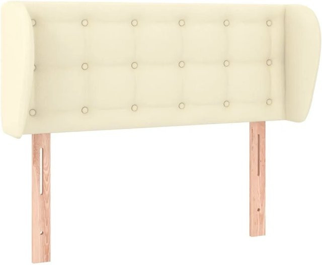 vidaXL Kopfteil mit Ohren in Creme aus Kunstleder, B/T/H: 93 x 23 x 78/88 cm - Bild 1