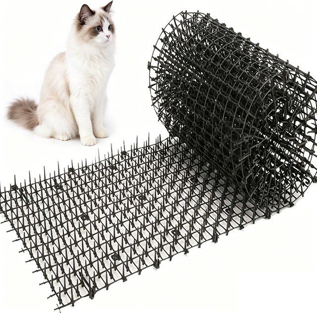 KEMORELA Anti-Katzen-Dornenmatte aus Kunststoff in Schwarz zur Katzenabwehr für Innen- und Außenbereiche sowie Dachgeländer - Bild 1