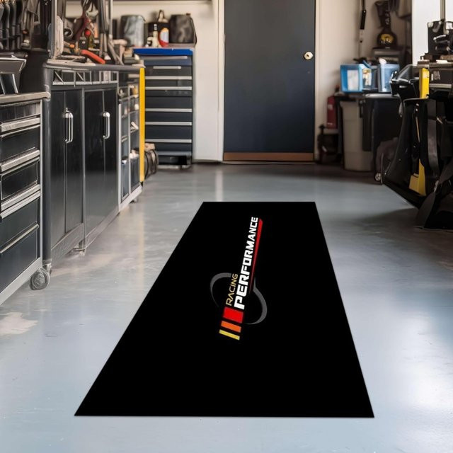 VIKAMA Motorradmatte in Schwarz für Garage und Wohnzimmer - Bild 1
