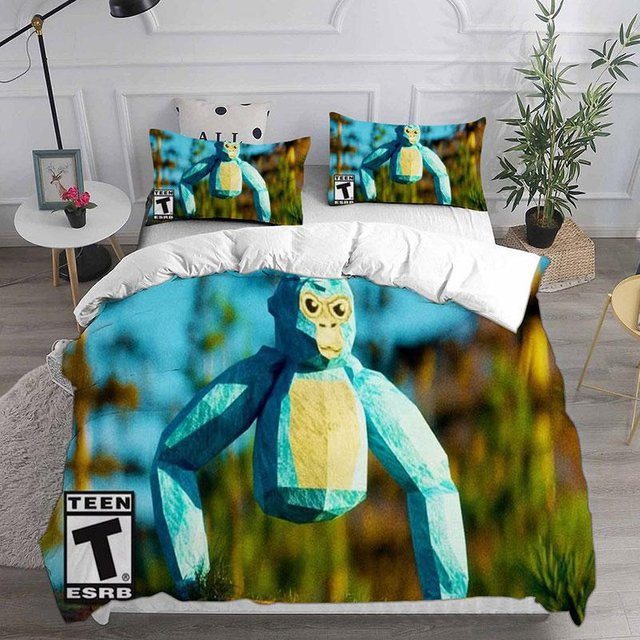 Gorilla Tag Bettwäsche-Set aus Polyester, mehrfarbig, bestehend aus Bettbezug und Kissenbezug, B/H: 135 x 200 cm - Bild 1