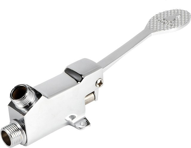 mfySpace Fußpedalventil für Bodenmontage mit 1/2 Zoll Gewinde aus Messing in Weiß und Chrom - Bild 1