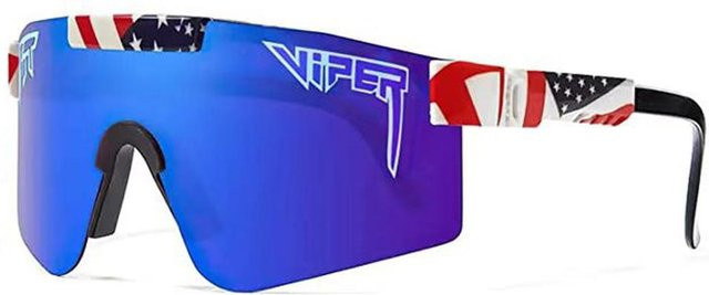 Yiran Sportsonnenbrille, Unisex, Vollrand, Kunststoff, blau - Bild 1