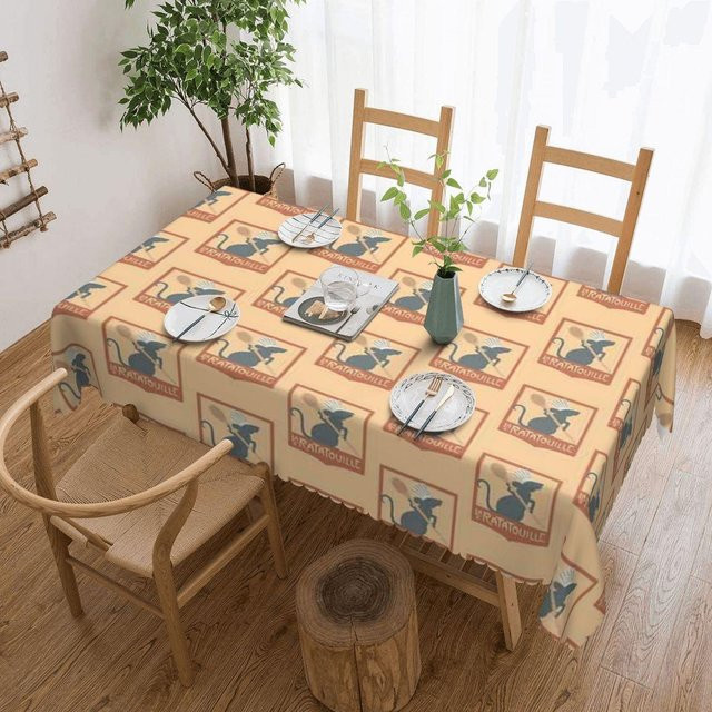 Wasserdichte rechteckige Tischdecke Remy Ratatouille von Beau Maison in Beige, B/T: 137 x 183 cm - Bild 1
