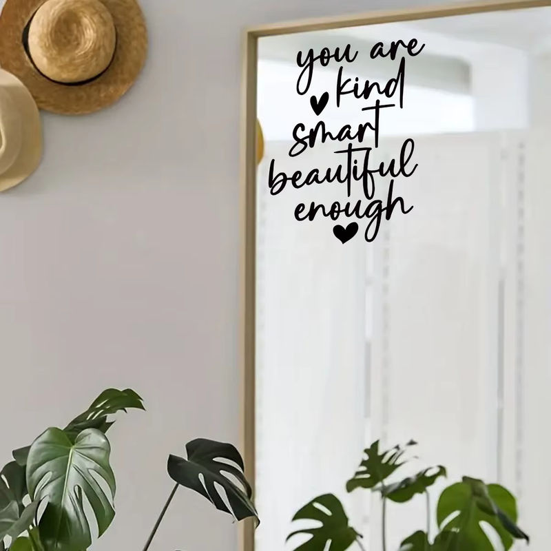 BRUP Wandaufkleber Affirmationskarten You Are Kind Smart Beautiful Enough zur Dekoration von Schlafzimmer, Garderobe und Spiegel - Bild 3
