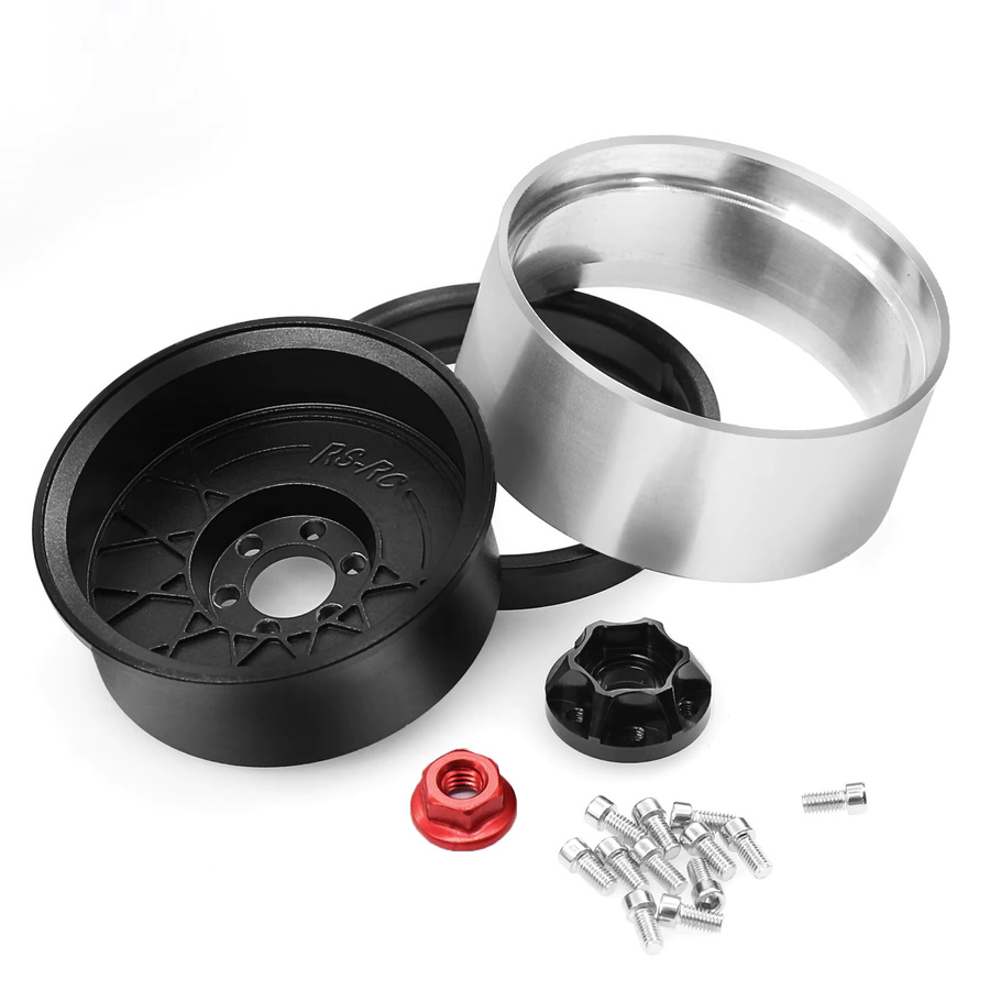 RS CNC Aluminium Beadlock Felge 2,2, 4-teiliges Set, Schwarz, Metall - Bild 3