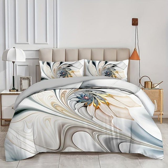 Bettwäsche-Set Binchi Outdoor Product mit Marmor-Print, 3-teilig, Mehrfarbig, B: 230 cm, H: 200 cm - Bild 1