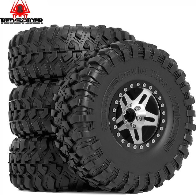 RS Red Spider, 4-teiliges Set, Metall, 1/10, Beadlock Felge Reifen Set - Bild 1