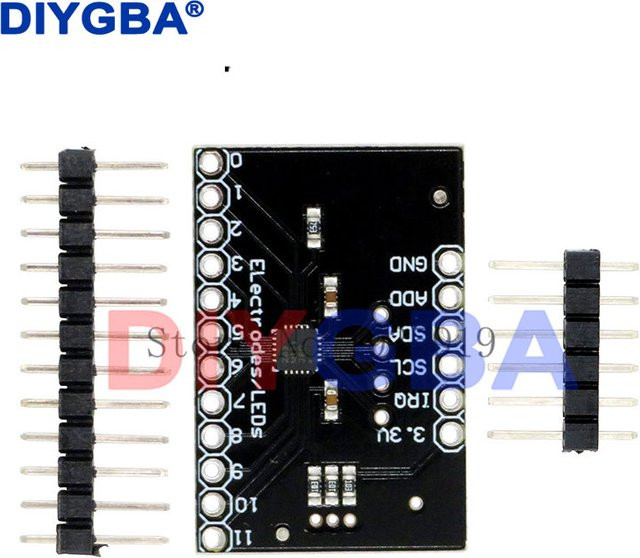 DNIGEF 10er Set MPR121 Breakout V12 Kapazitive Touch Sensor Controller Modul I2C Entwicklung Board für Arduino in Schwarz - Bild 1