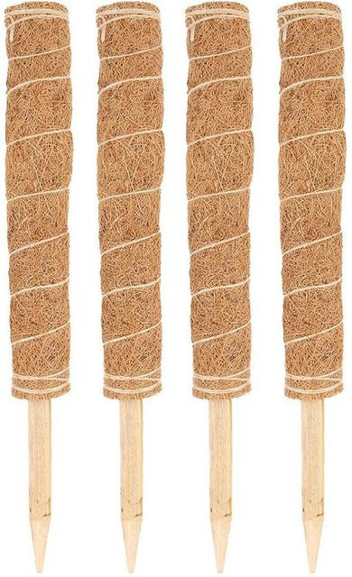4er-Set TOMTOP JMS Kokosfaser-Totempfähle zur Unterstützung von Kletterpflanzen, Farbe: Braun, Höhe: 45 cm - Bild 1