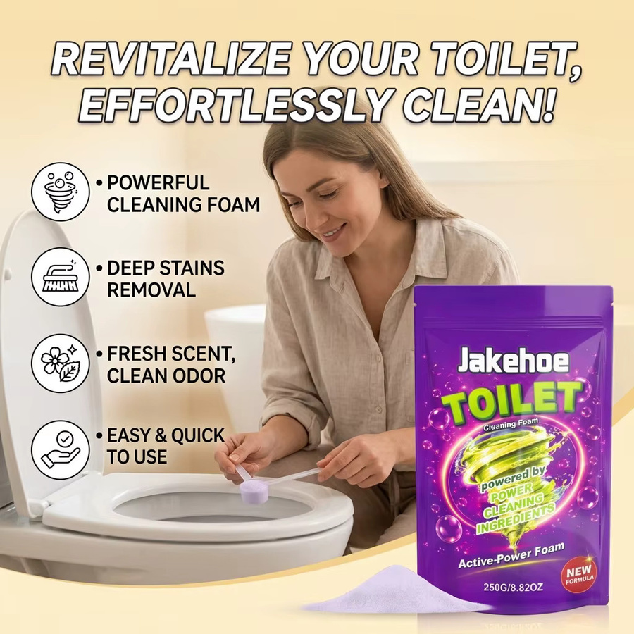 JAKEHOE Toiletten-Schaumreinigungspulver zur Entfernung von Kalk und Urinflecken in Purple - Bild 5