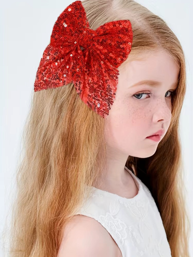 KIDS BOWS Haarspangen, 3 Stück, Glitzer, einfarbig, Damen und Mädchen - Bild 4