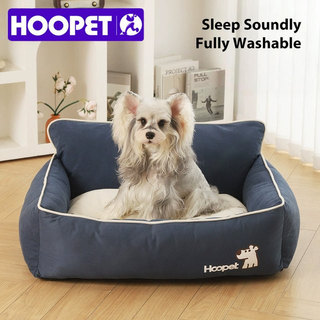 HOOPET Hundebett Schlafmatte für alle Jahreszeiten in Blau mit waschbarem Bezug - Bild 1