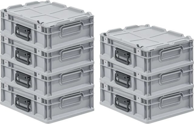 PROREGAL Spar Set 7x Eurobox Nextgen Portable Transportbehälter Grau H x B x T: 40 x 135 x 30 cm - Bild 1