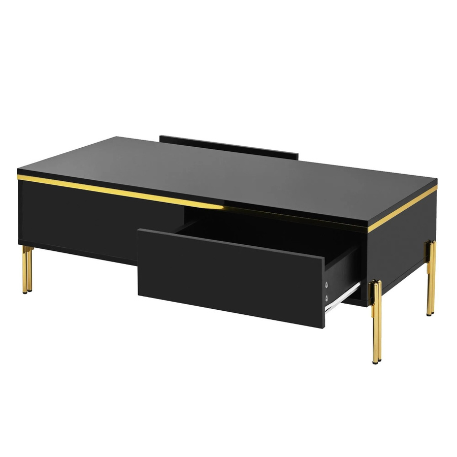 okwish Couchtisch in Schwarz im italienischen Stil, rechteckiger Beistelltisch für dein Wohnzimmer, B/T: 100 x 50 cm - Bild 2