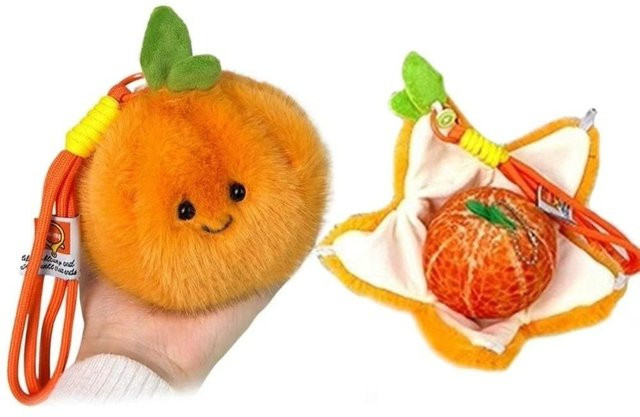 Linyi toy Oranger Schlüsselanhänger, Design Frucht, Plüsch / Textil - Bild 1