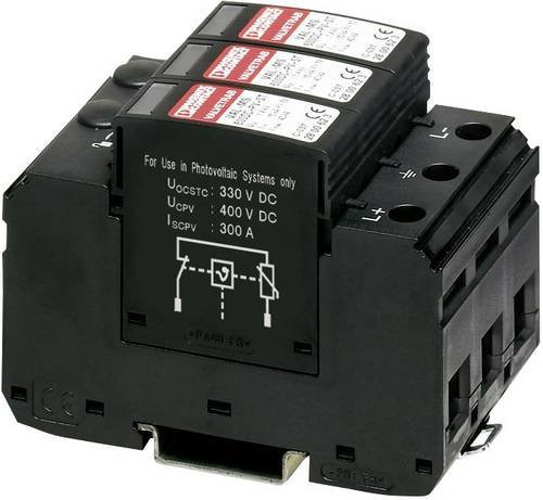 Phoenix Contact VAL-MS 600DC-PV/2+V Überspannungsschutz-Ableiter für Photovoltaik-Anlagen, Schwarz, 15 kA - Bild 1