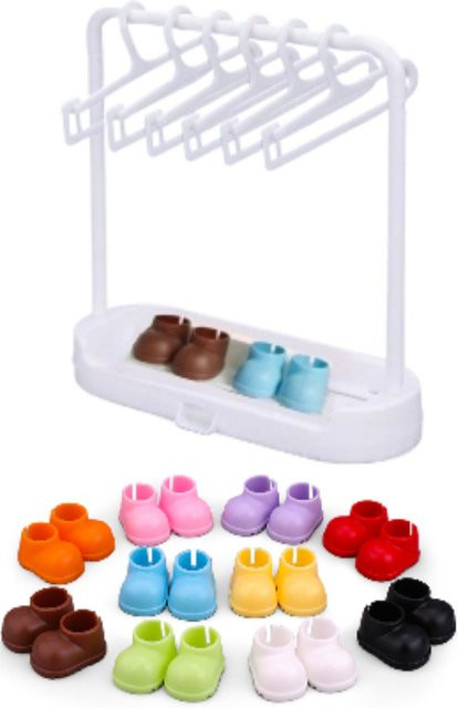 Mitty Puppenhaus-Dekor-Zubehör, Garderoben-Aufhänger-Organizer-Schuhe, Rosa / Pink, Kunststoff - Bild 1