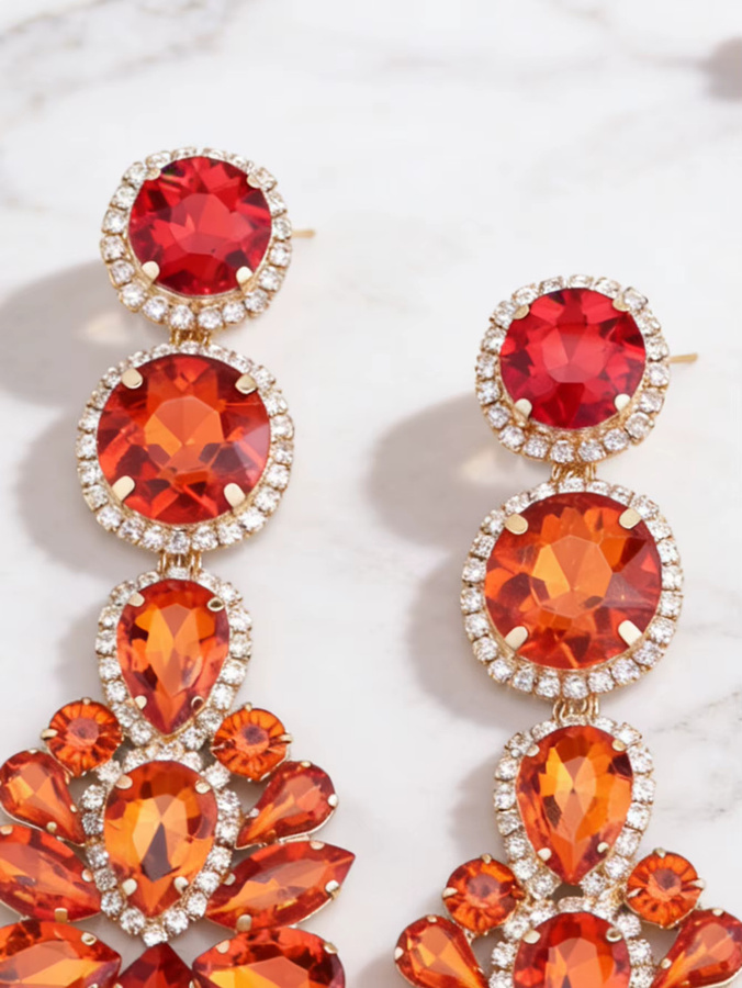 sehuoran Ohrringe, Statement-Kristall, Strass, Damen - Bild 4