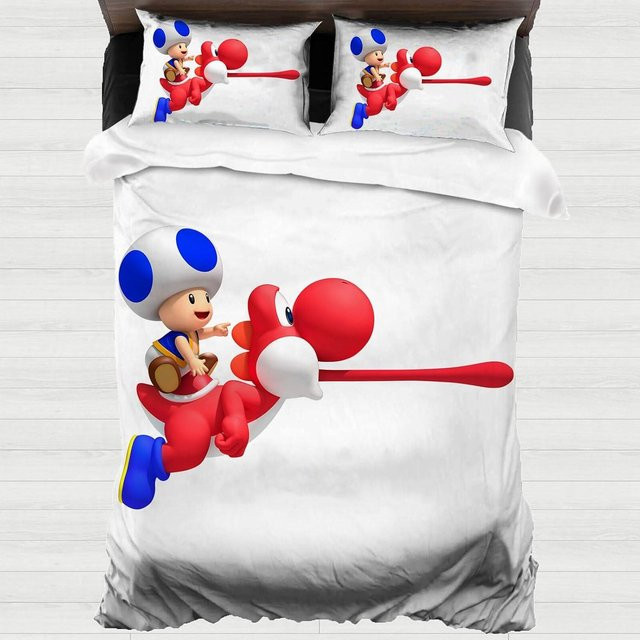 Bettwäsche-Set Yoshi's Island von Gu Tao mit Bettbezug und Kissenbezug, Farbe Weiß, B/H: 150 x 200 cm - Bild 1