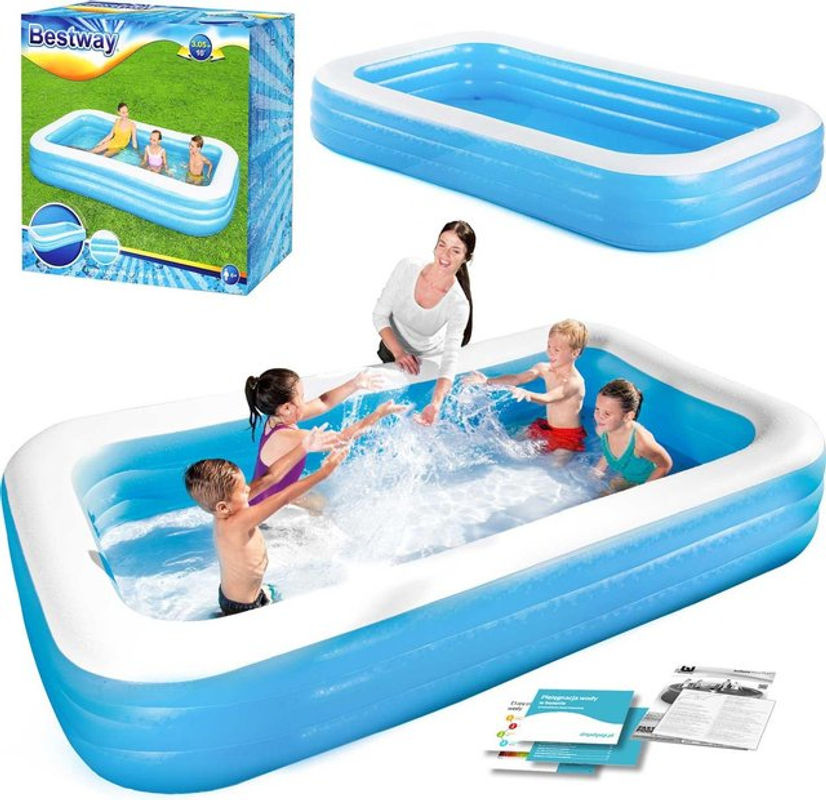 Bestway Aufstellpool Familienpool aus Kunststoff in Blau B/T/H: 305 x 183 x 56 cm - Bild 2