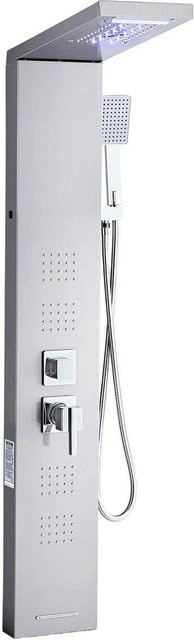 Duschpaneel Turmsystem von Buying Solutions, MB aus Edelstahl in Silber mit Regenkopf und Handbrause, 5 Modi, wandmontiert - Bild 1