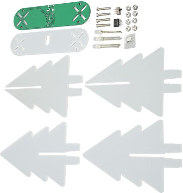 Fishine Elektronischer Weihnachtsbaum Bausatz, LED Farbverlauf Licht, 3D DIY zum Zusammenlöten - Bild 1