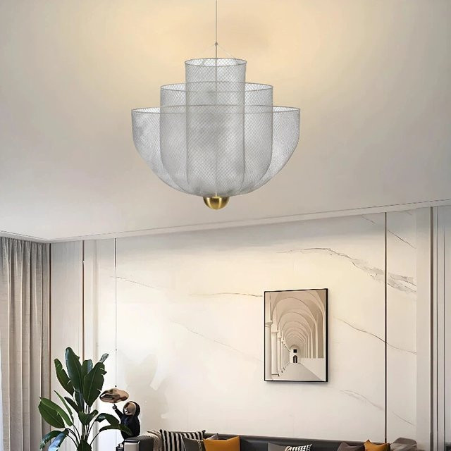 Moooi Designer LED Kronleuchter aus Metall in Gold/Messing, minimalistische Pendelleuchte für dein Wohnzimmer - Bild 1