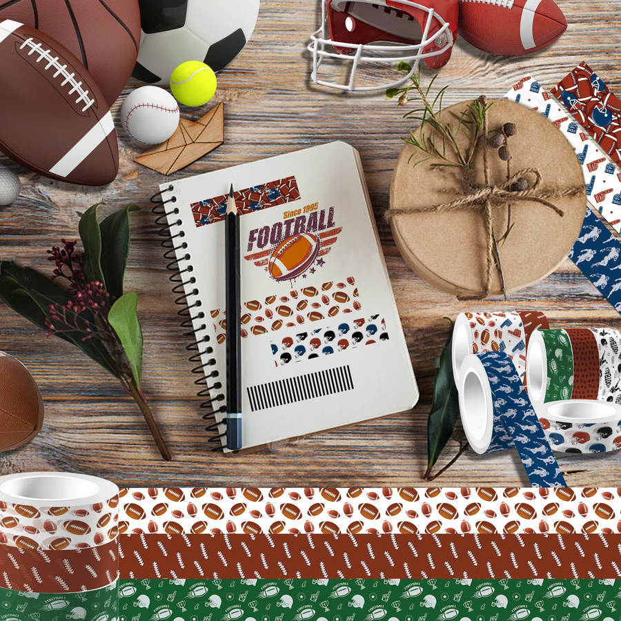 12 Stück Washi Tape Set mit Sport Design für Scrapbooking und DIY Journaling in Mehrfarbig - Bild 2