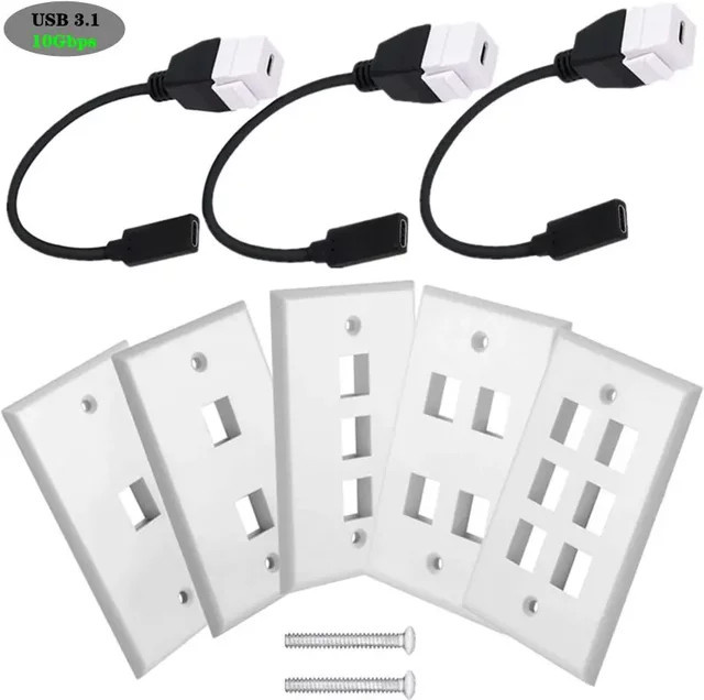 MACDOT USB Typ-C Panel Buchse mit Schnalle, 10 Gbit/s USB 3.1 Anschluss, B/H: 70 x 115 mm - Bild 1