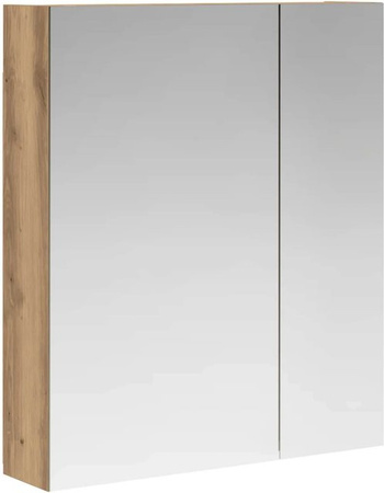 vidaXL Badezimmerspiegelschrank Eiche, Wandmontage, B/T/H: 60 x 14,5 x 70 cm