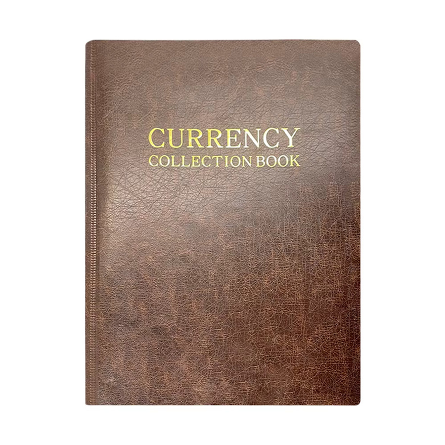 Wiederverwendbares Banknoten-Sammleralbum aus Leder mit transparenten Einstecktaschen für Weltwährungen - Bild 2