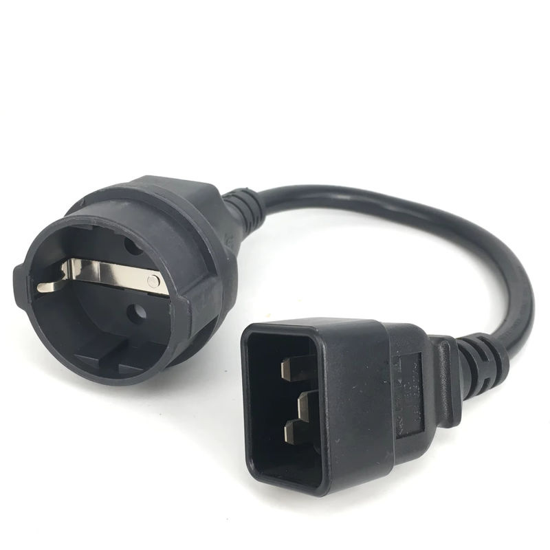 Bolantedz Netzkabel IEC 320 C20 auf EU Schuko CEE7/7 Steckdose, 16A 250V, Schwarz - Bild 2