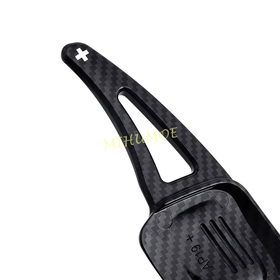 MIHUMOE Lenkrad Paddle Shifter Verlängerung Abdeckung in Carbon Faser für VW Volkswagen Golf GTI MK8 Tiguan T-ROC Touareg Tayron Taigo, Schwarz - Bild 3